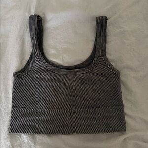 Nikibiki Charcoal Ribbed Top
